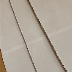 Two silver chain necklaces